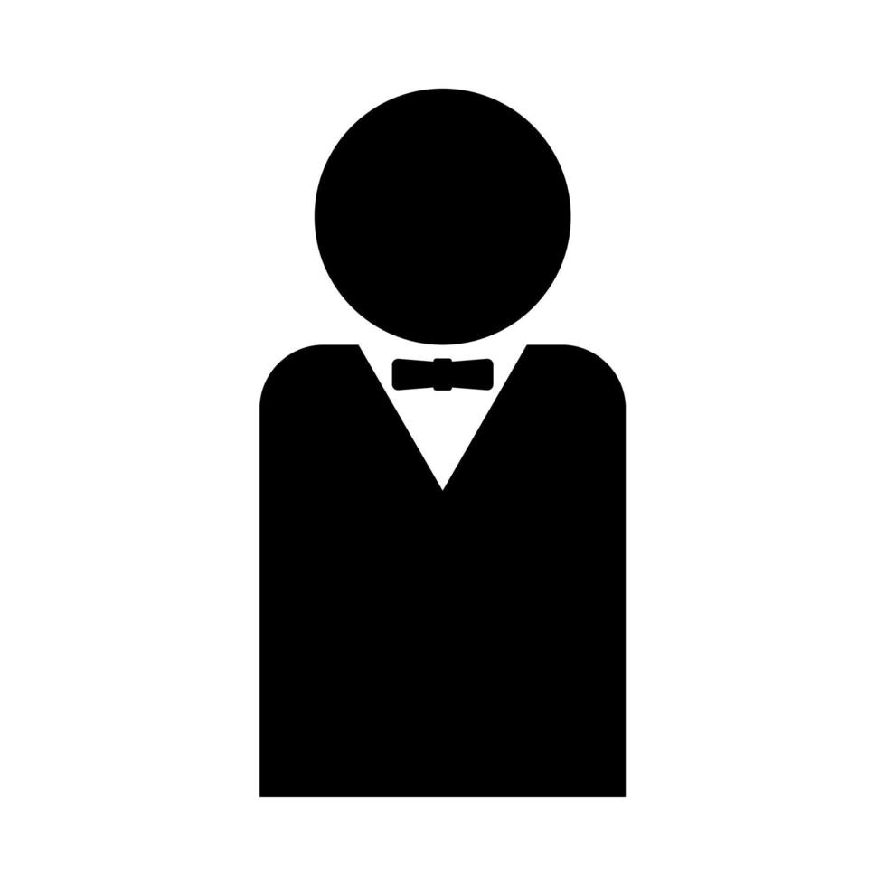 Man with bow tie it is black icon . vector