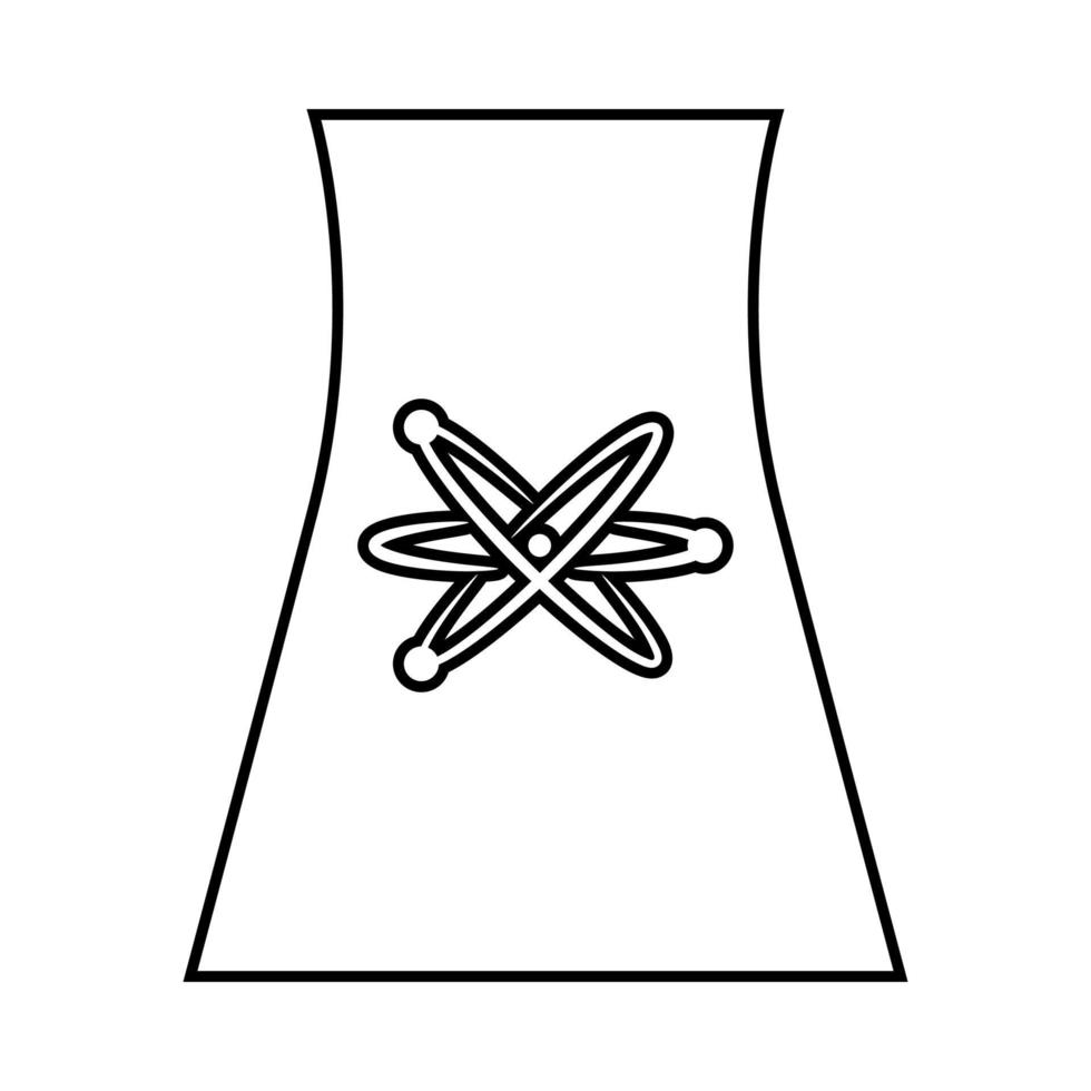Cooling tower of nuclear power plant icon vector