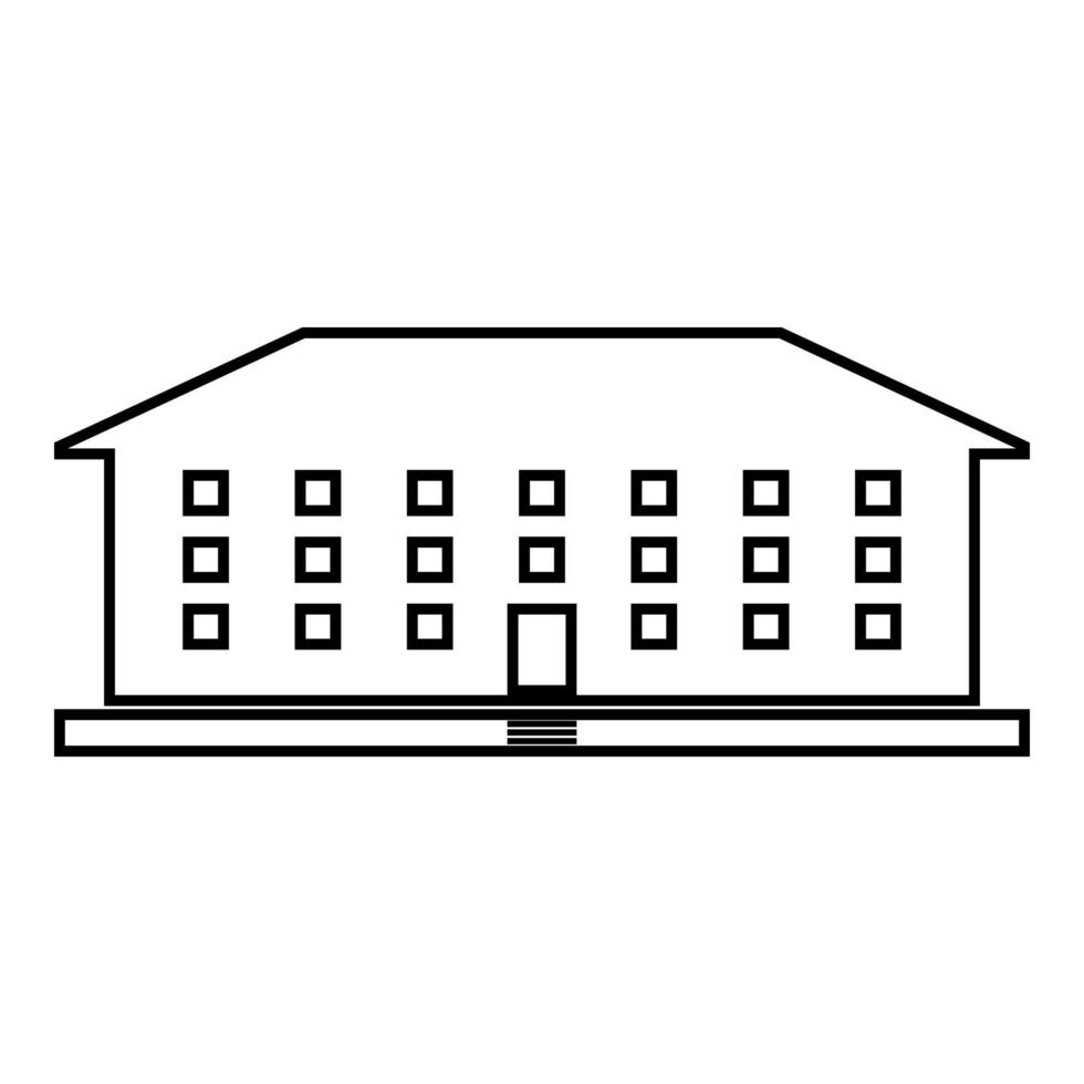 School building icon black color illustration flat style simple image vector