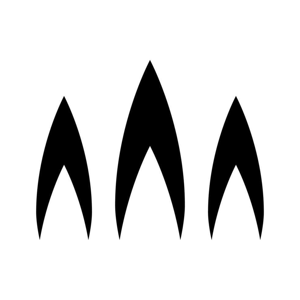 Flame of fire it is black icon . vector