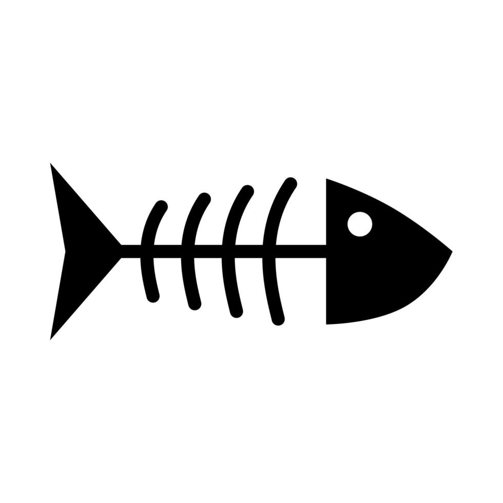 pez sceleton es icono negro. vector