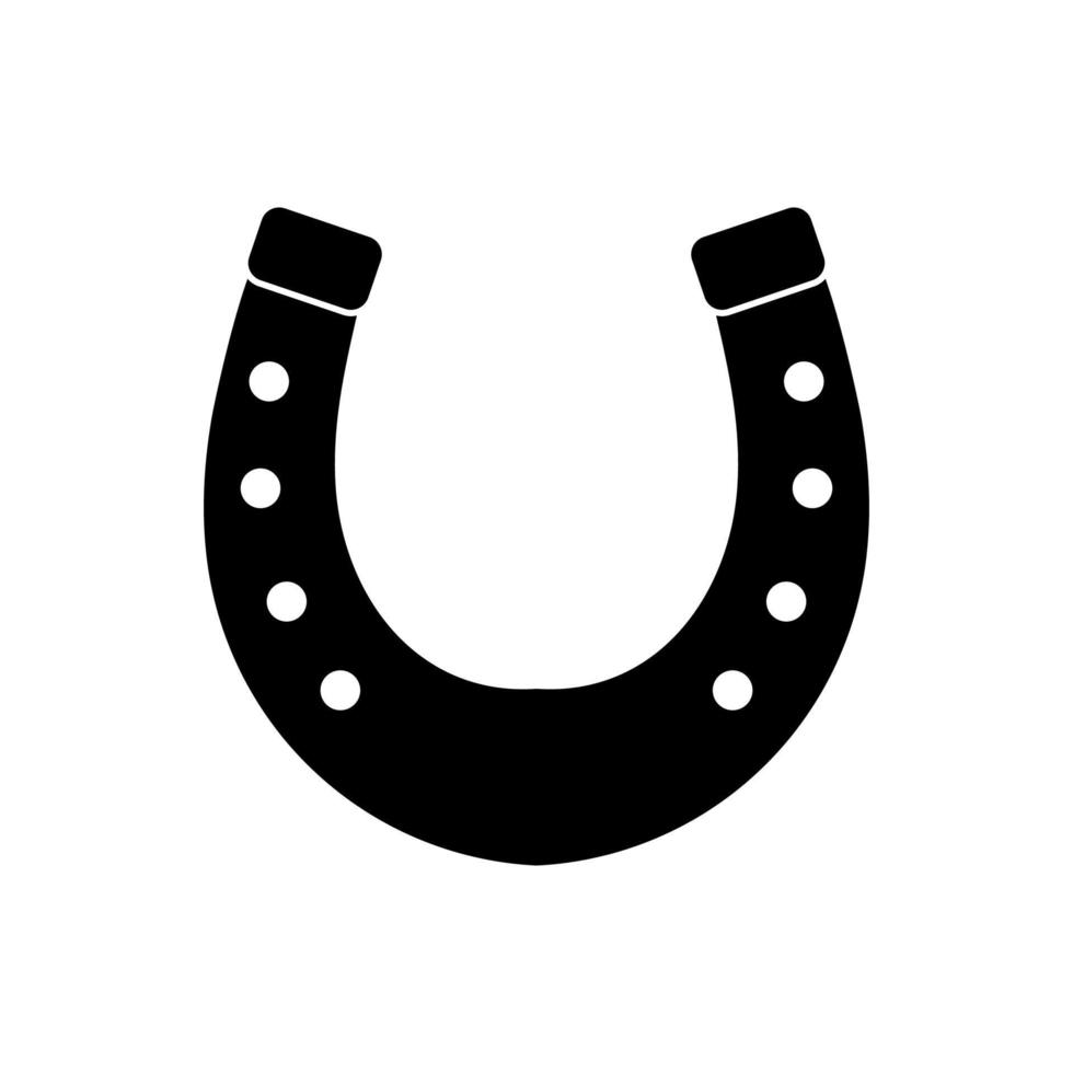 Horseshoe black color icon . vector