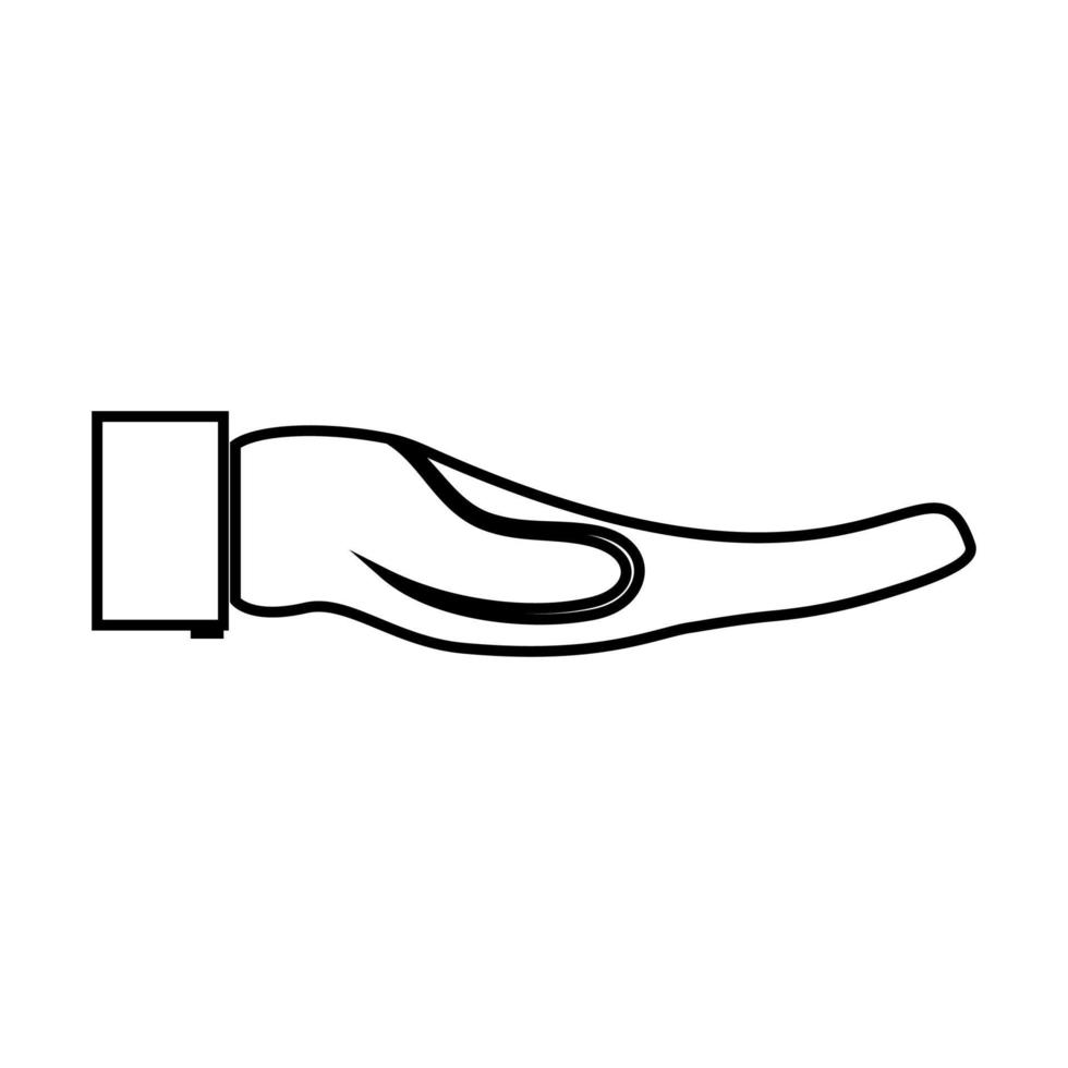 Hand black color icon . vector