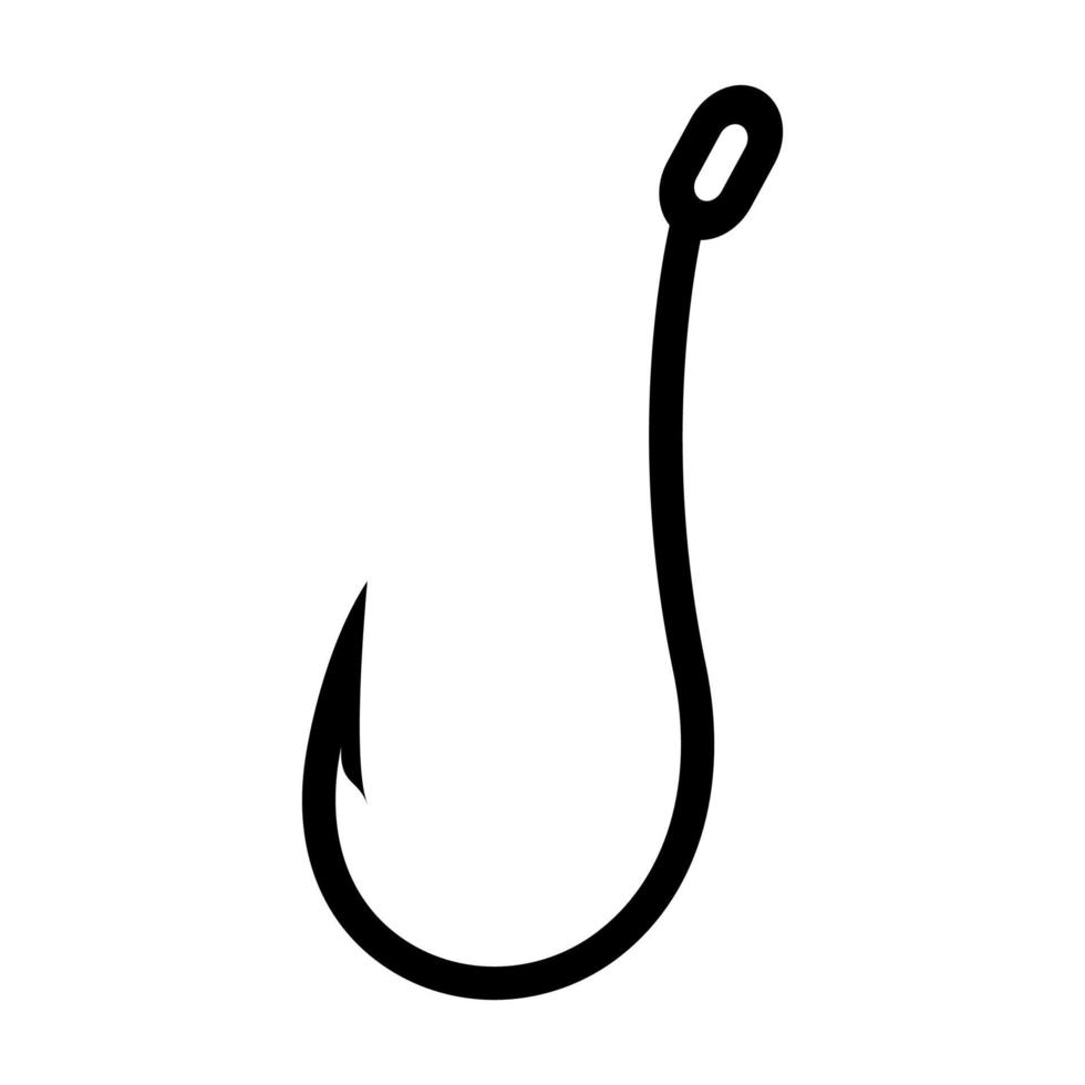 Fish hook black color icon . vector