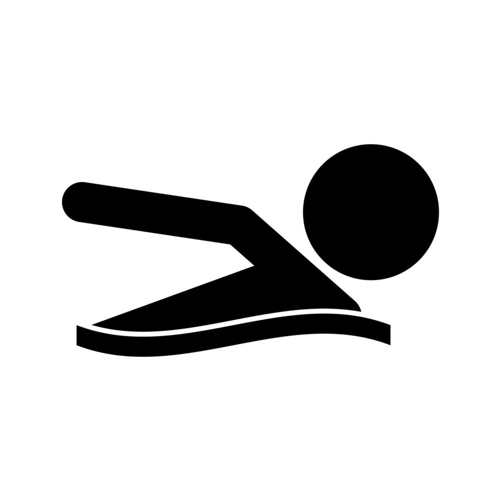 A man swims black color icon . vector