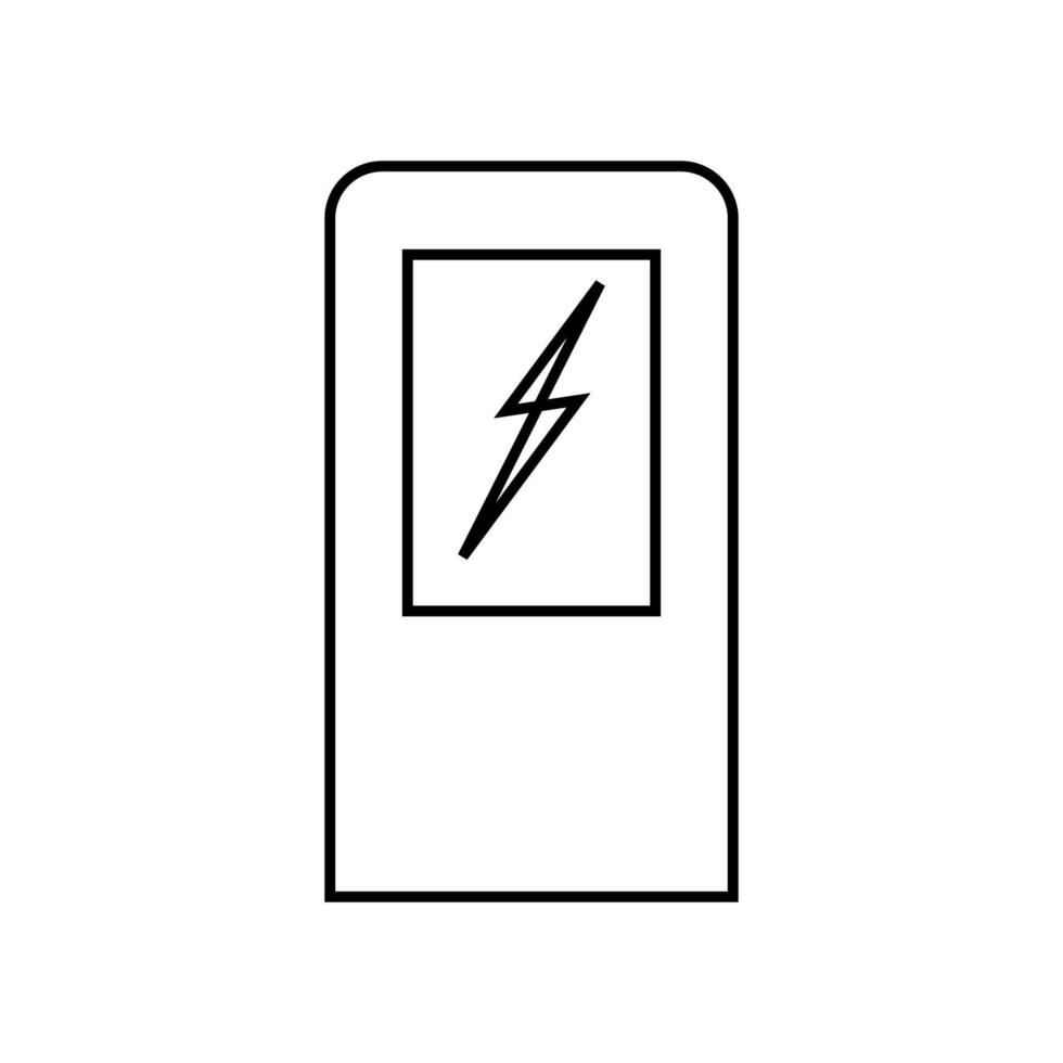 Electric car charging station black color icon . vector