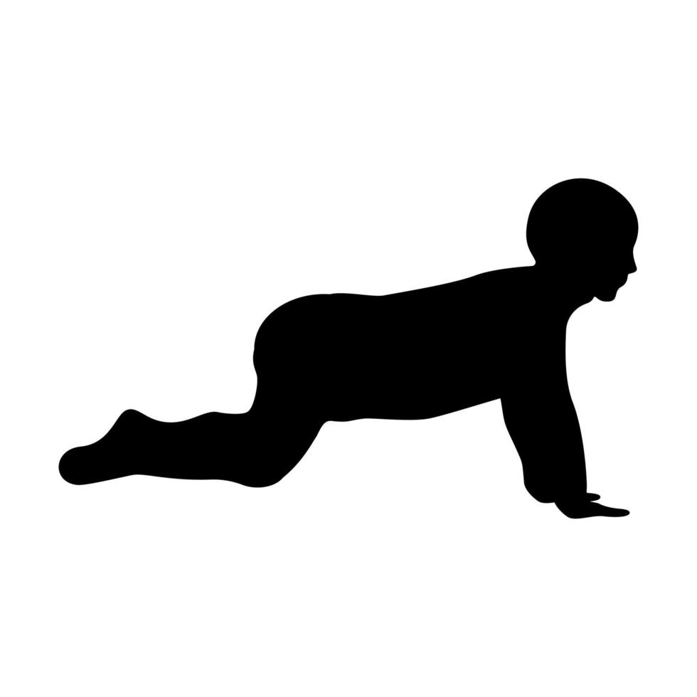 Crawling baby black color icon . vector