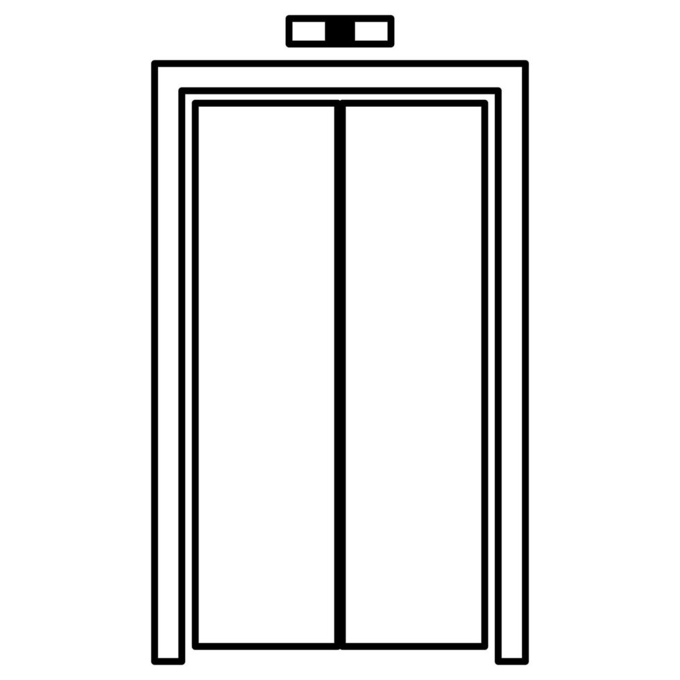 Elevator doors black color icon . vector