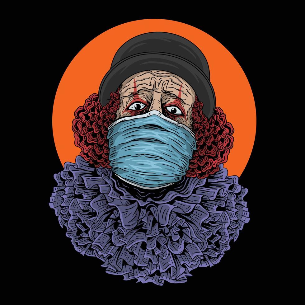 payaso enmascarador pandemia premium vector