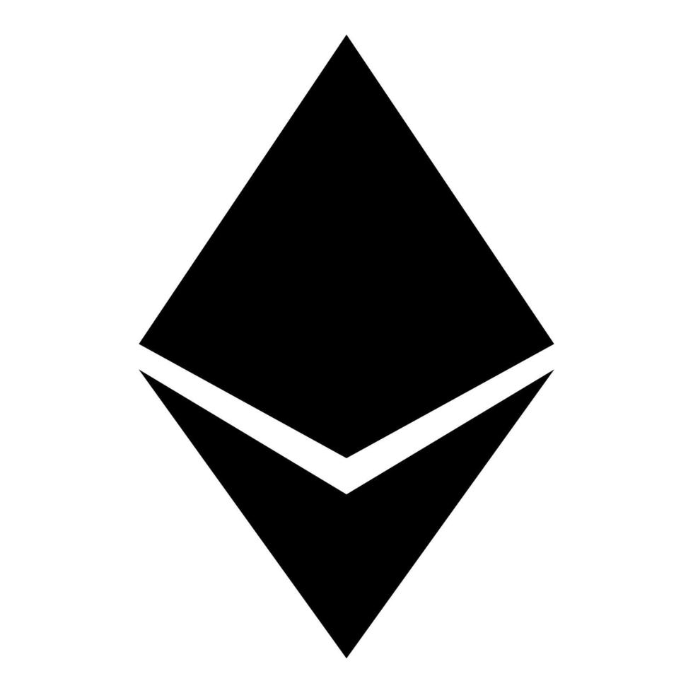 Etherium icon black color illustration flat style simple image vector