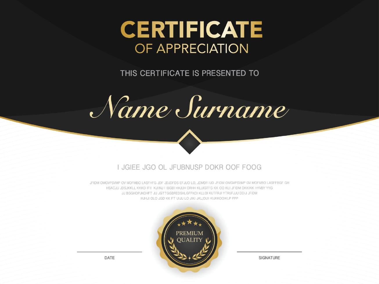 diploma certificate template red and gold color with luxury and modern style vector image, suitable for appreciation.  Vector illustration.