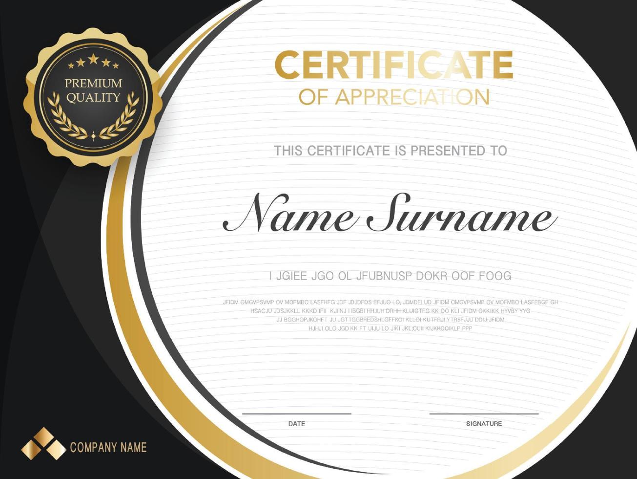 diploma certificate template red and gold color with luxury and modern style vector image, suitable for appreciation.  Vector illustration.