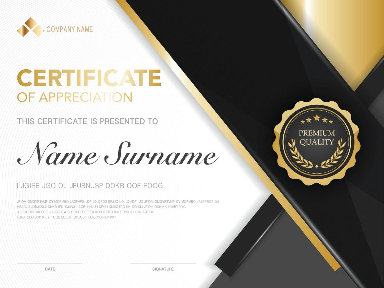 diploma certificate template red and gold color with luxury and modern style vector image, suitable for appreciation.  Vector illustration.