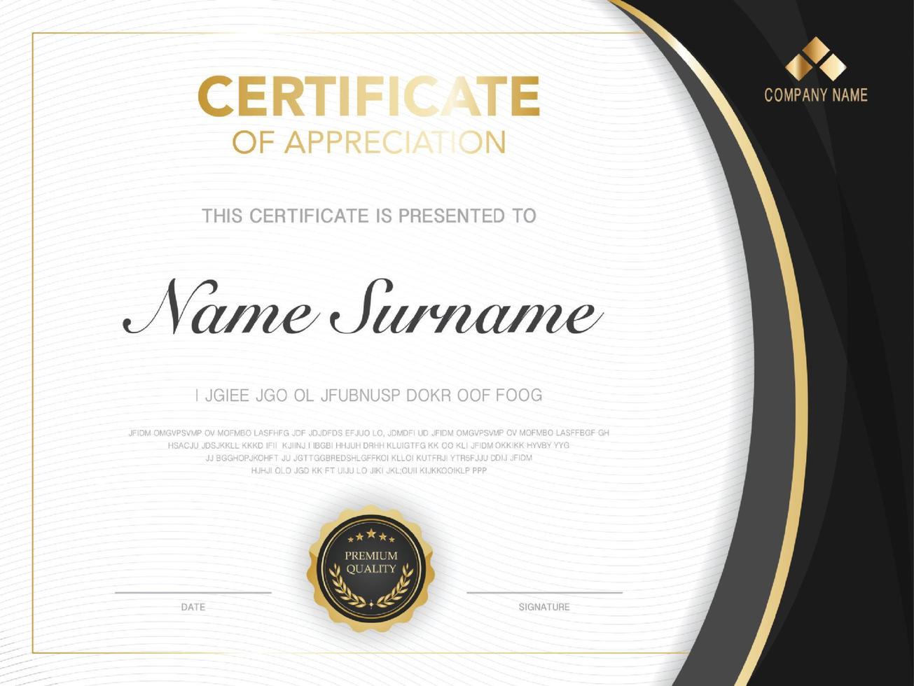 diploma certificate template red and gold color with luxury and modern style vector image, suitable for appreciation.  Vector illustration.