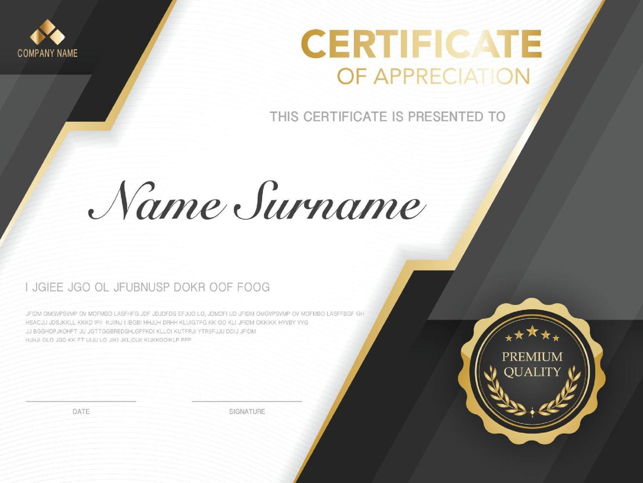 diploma certificate template red and gold color with luxury and modern style vector image, suitable for appreciation.  Vector illustration.