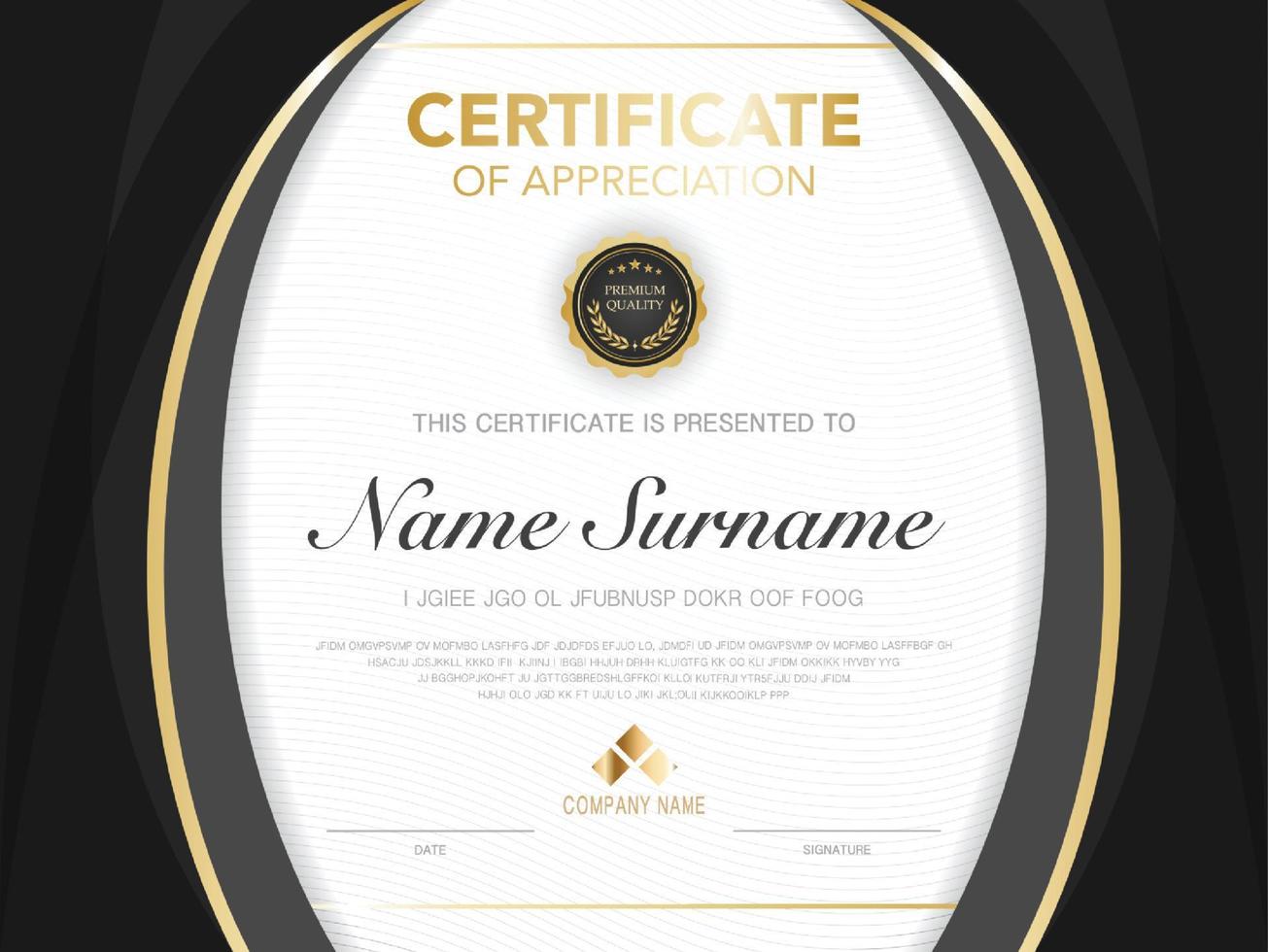 diploma certificate template red and gold color with luxury and modern style vector image, suitable for appreciation.  Vector illustration.