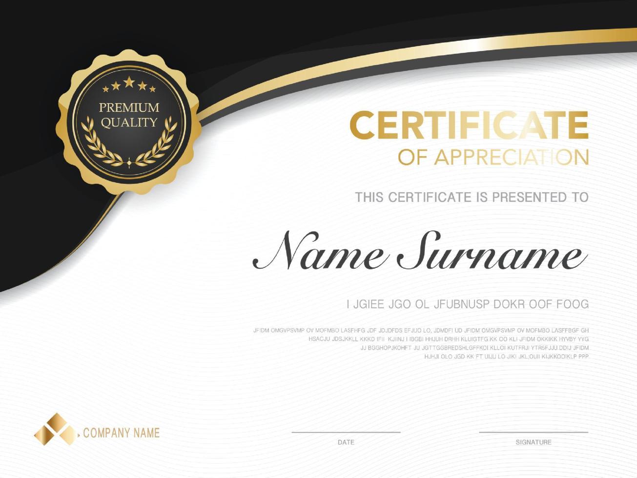 diploma certificate template red and gold color with luxury and modern style vector image, suitable for appreciation.  Vector illustration.