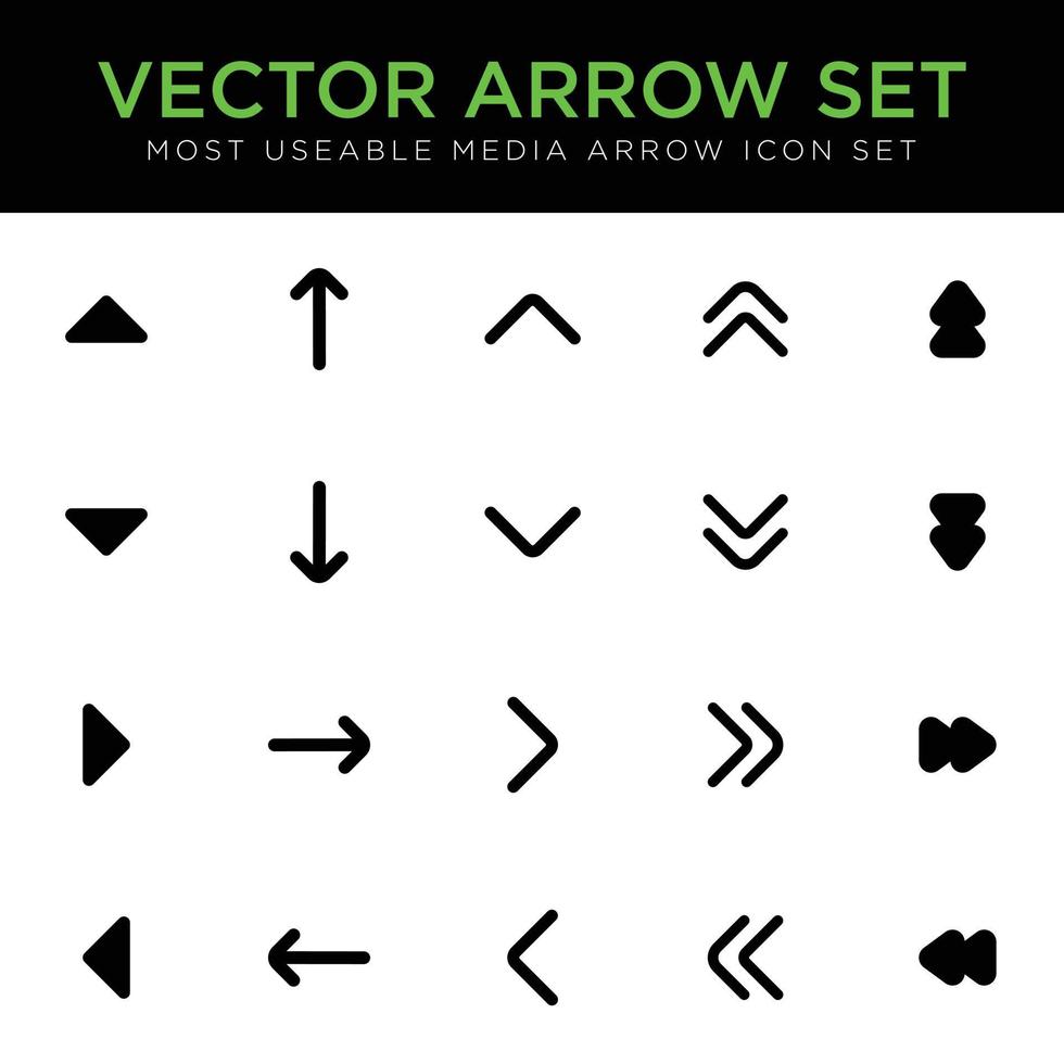 conjunto de flechas vectoriales conjunto de iconos de flechas en blanco y negro colección de flechas modernas vector