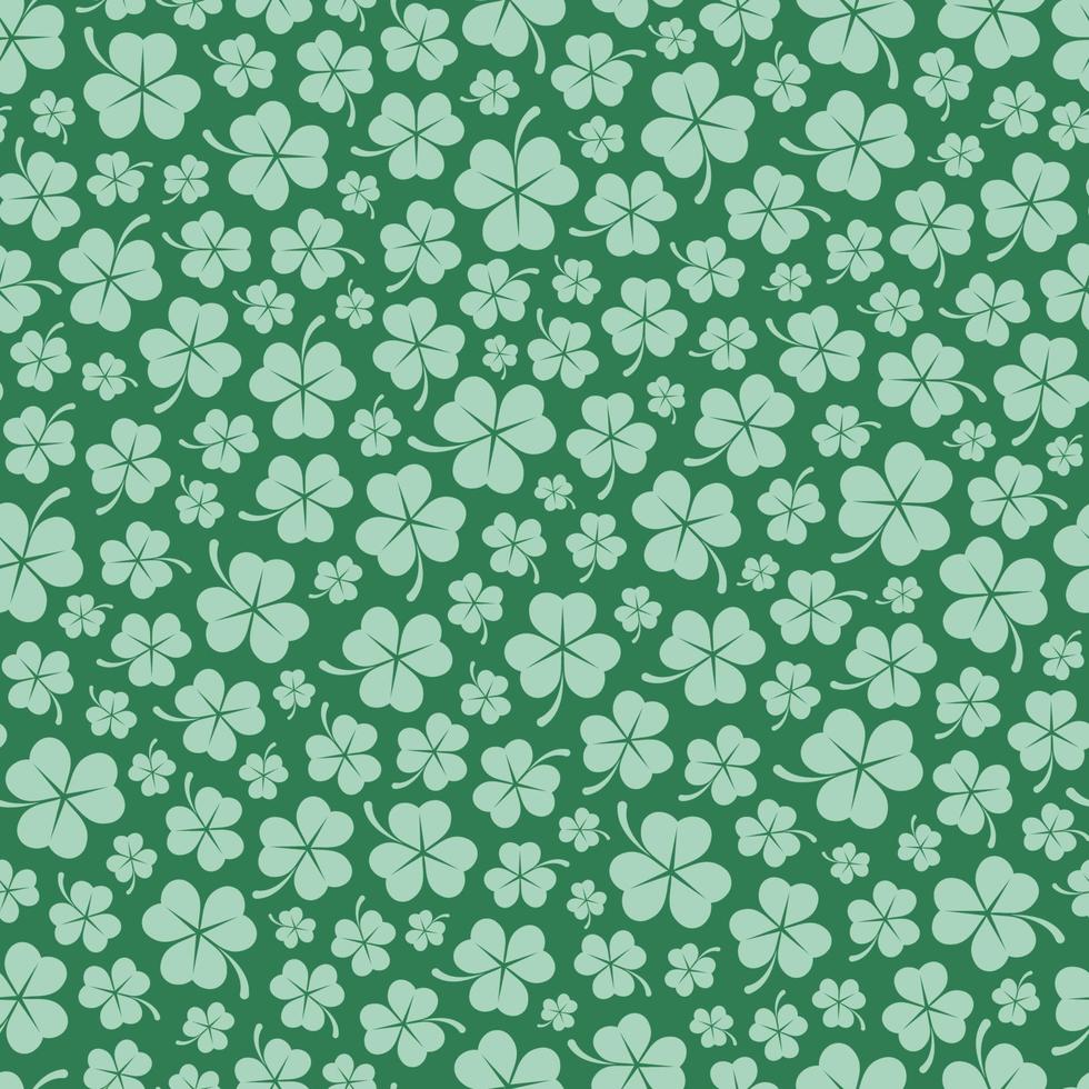 Saint Patrick's Day Seamless Pattern with Clover Leaves vector