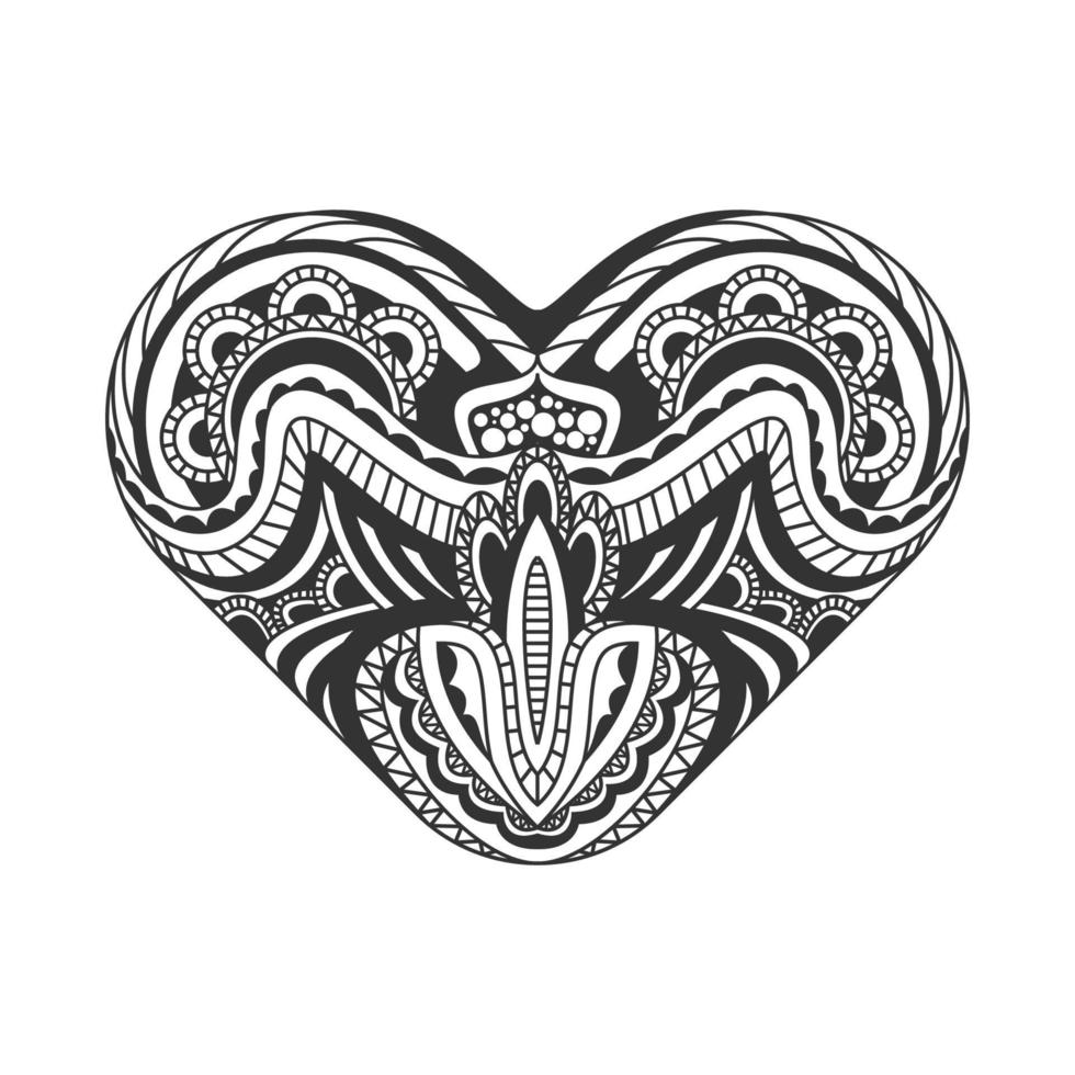 mandala love ornament art vector