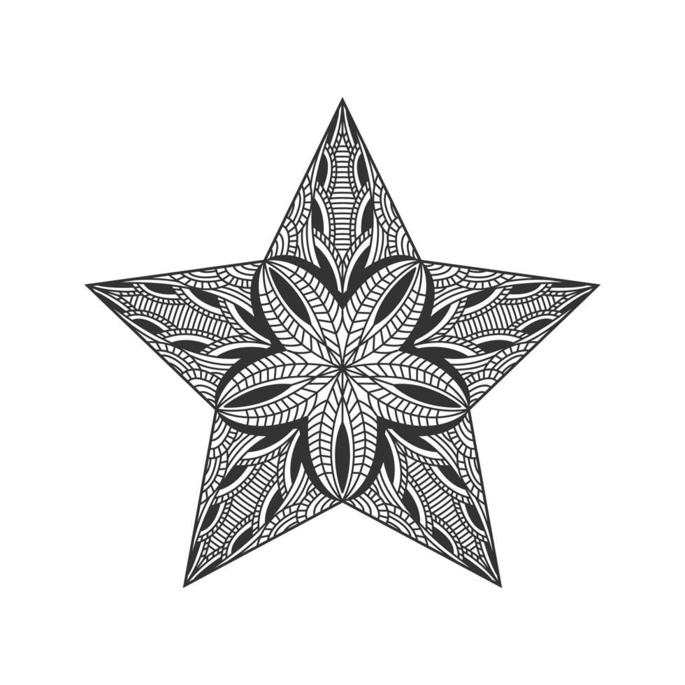 decoración de arte de adorno de estrella vector