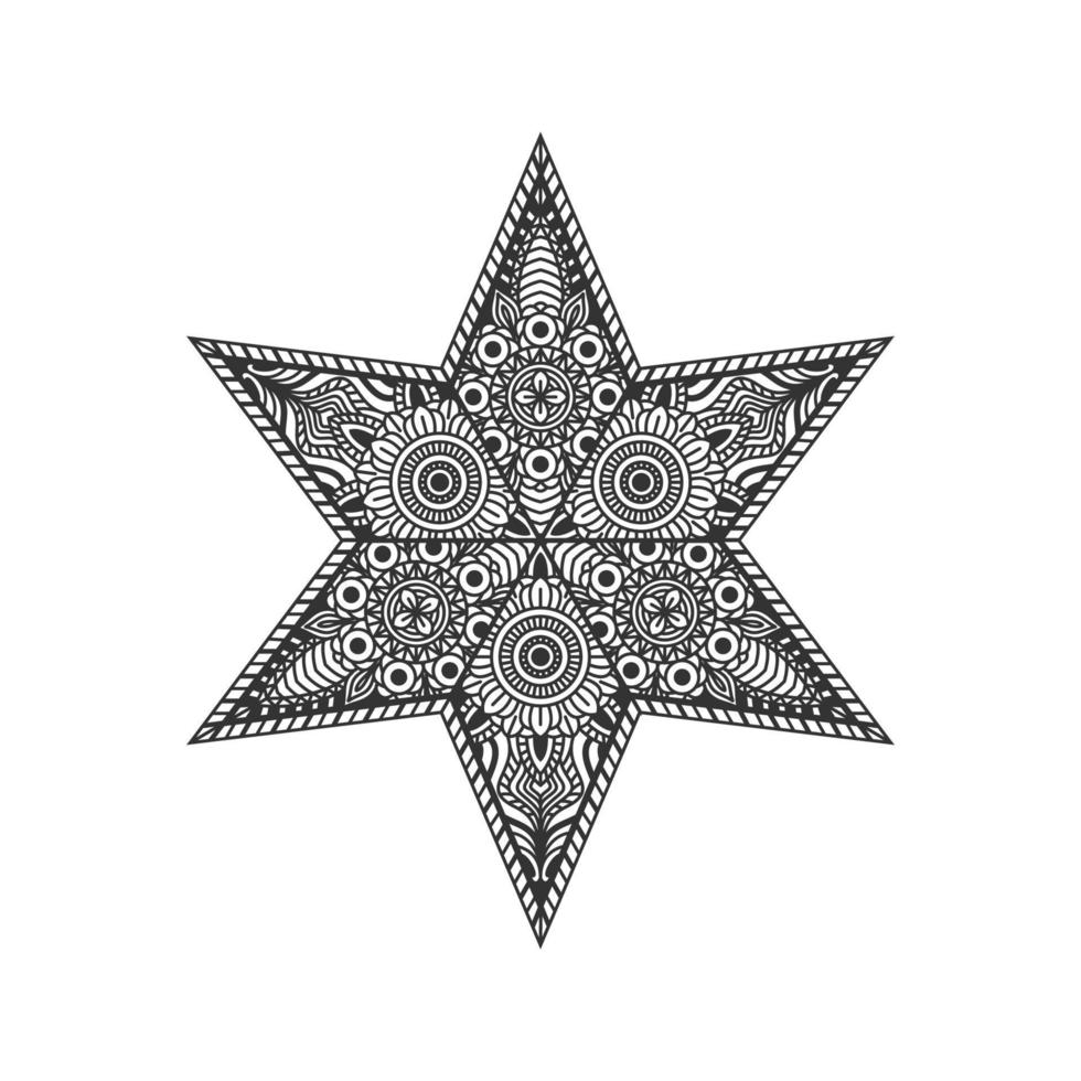 star mandala ornament art vector
