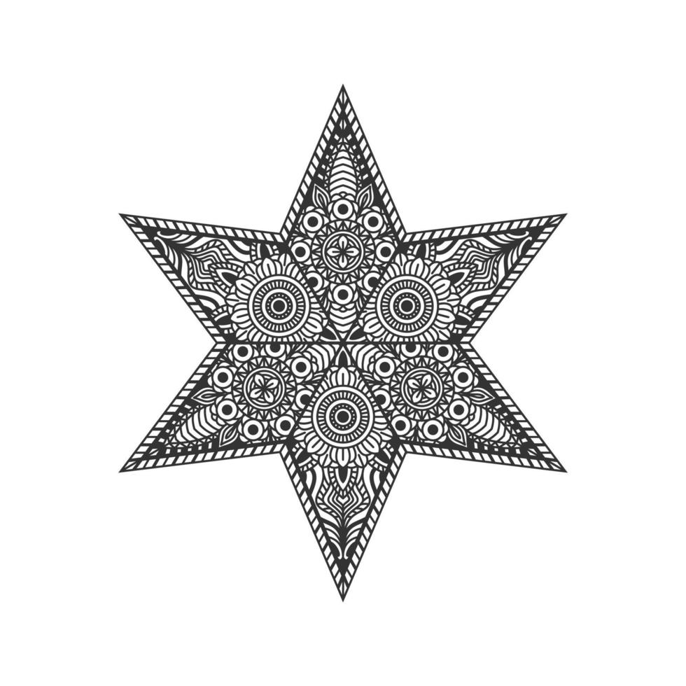 star mandala ornament art vector