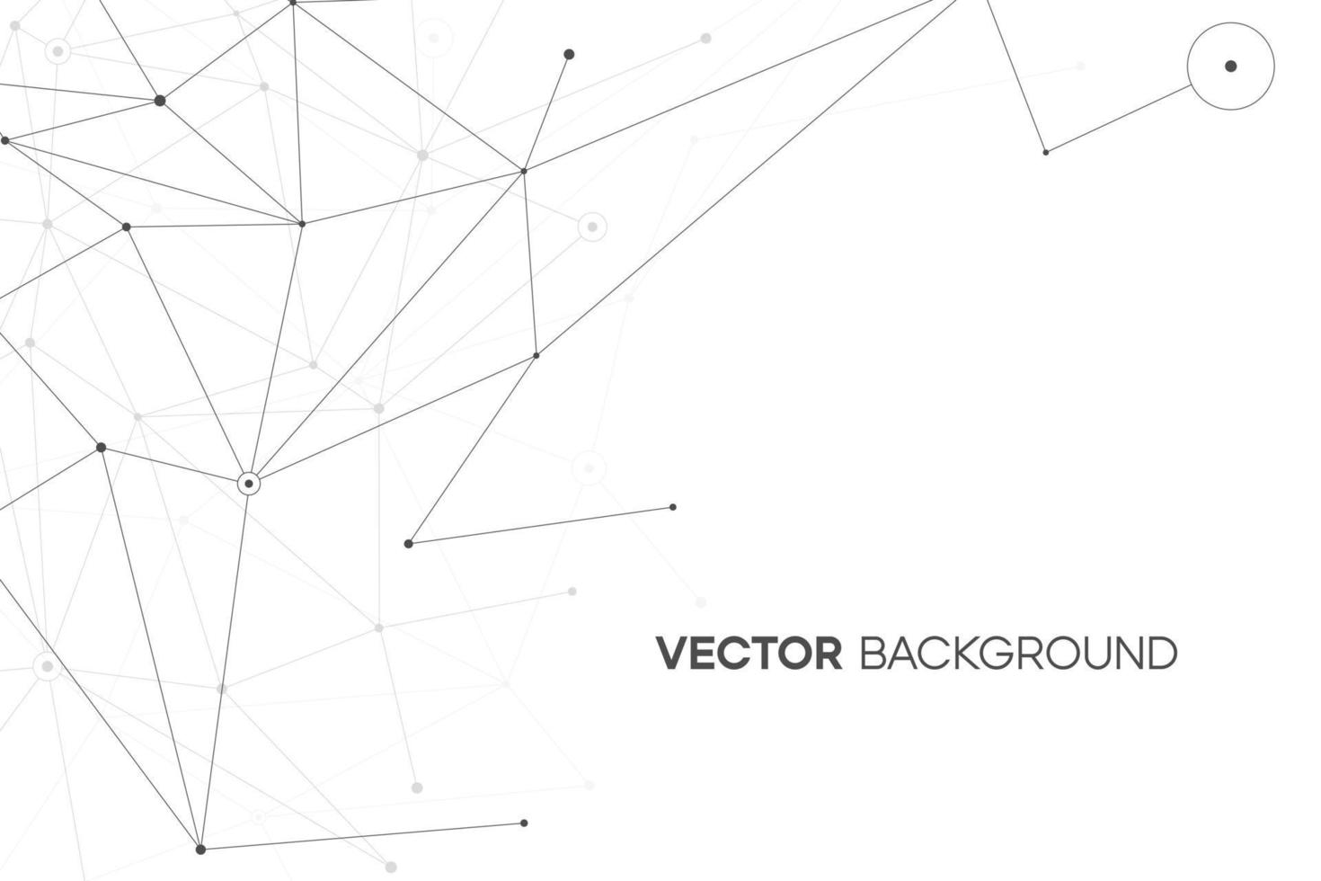 White black network background with plexus line and circle. Web concept illustration. Minimal scientific texture vector