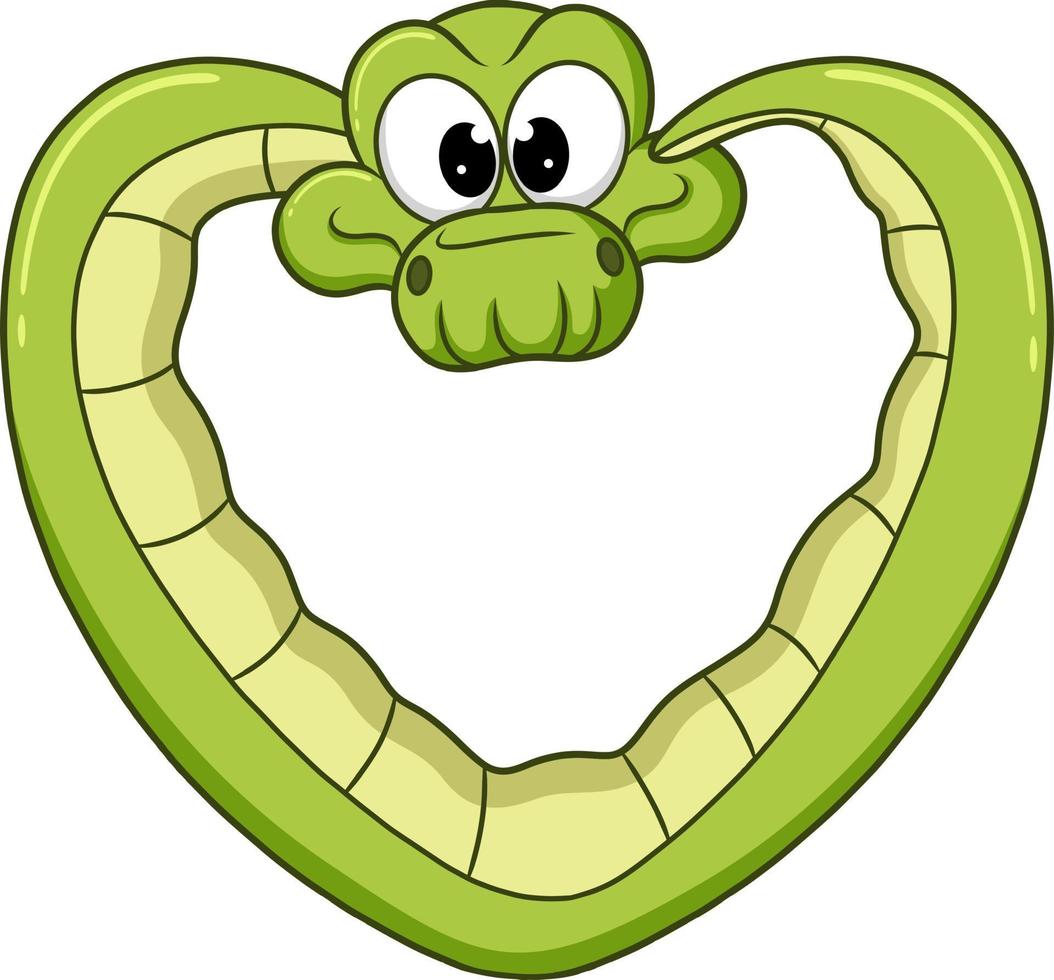 The cute snake is making a love shape by its body vector