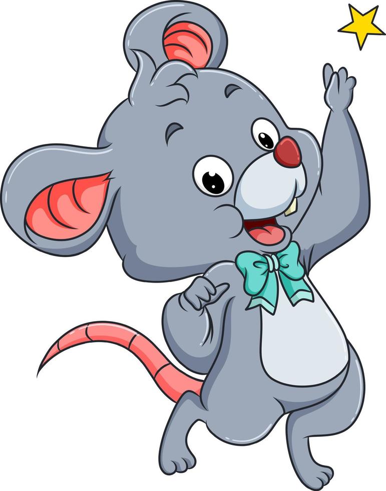 The happy is mouse is trying to take the star vector