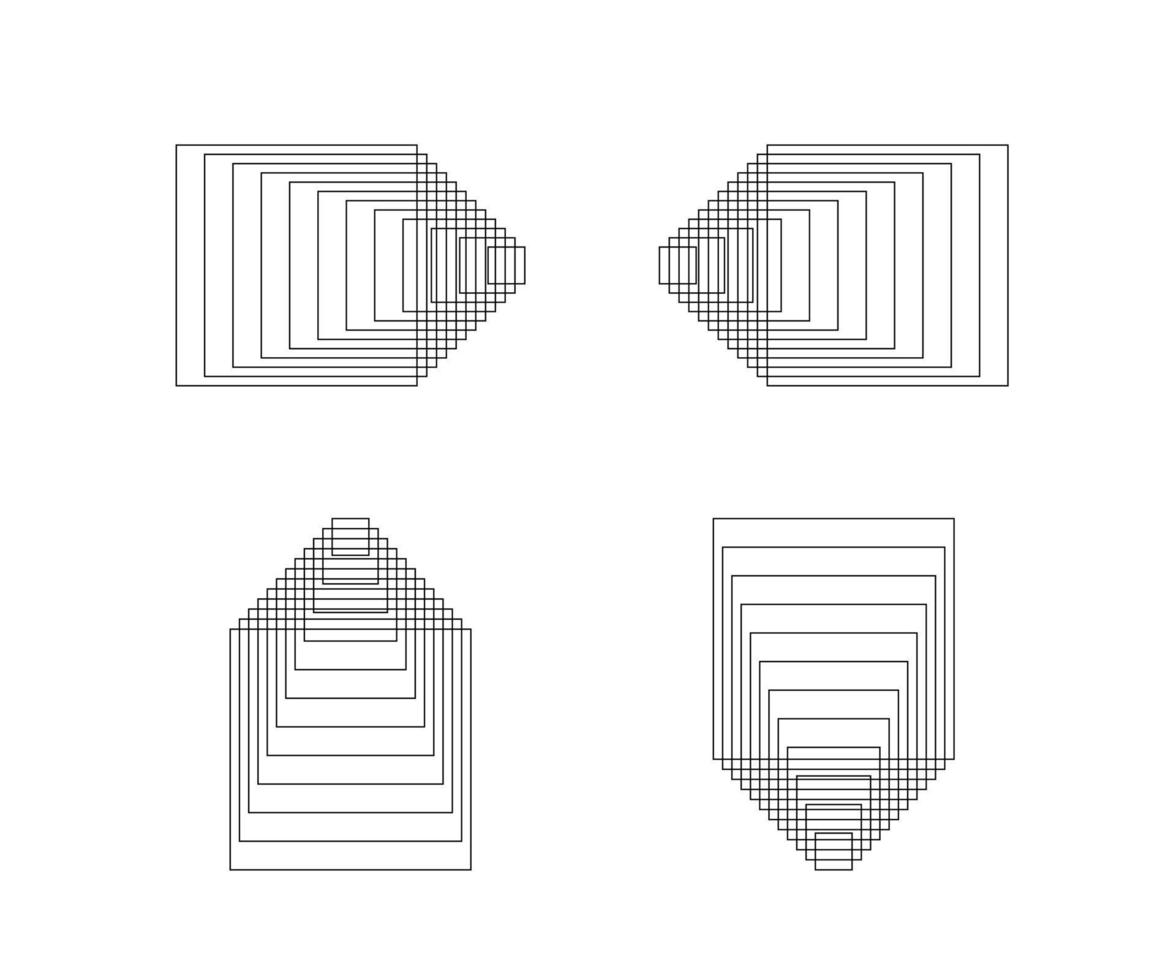 logotipo cuadrado. línea geométrica vector