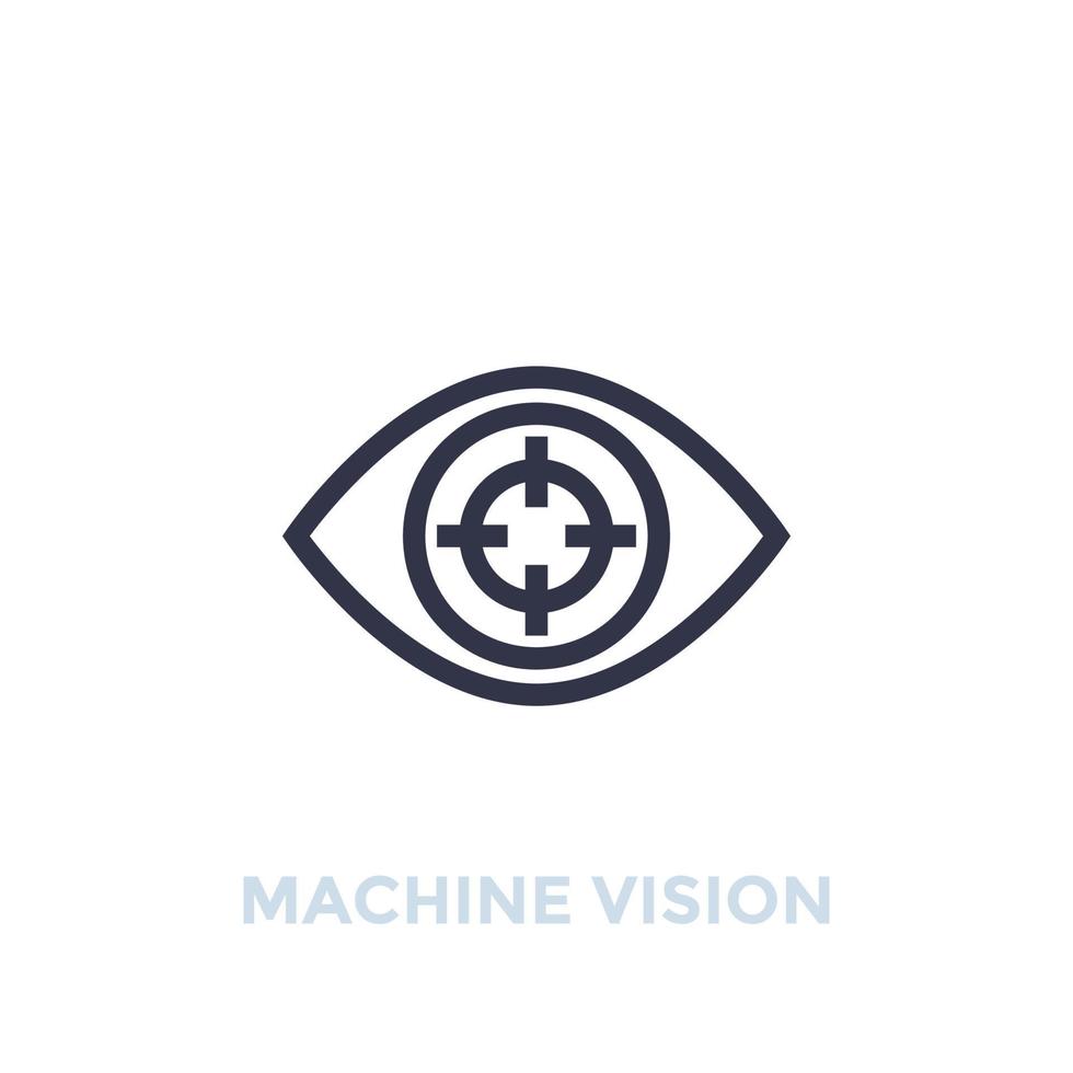 Machine vision icon, visual recognition vector