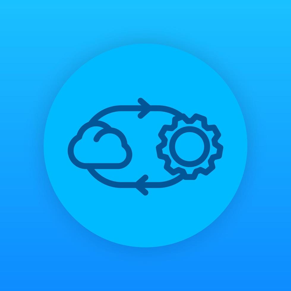 cloud technology linear icon vector