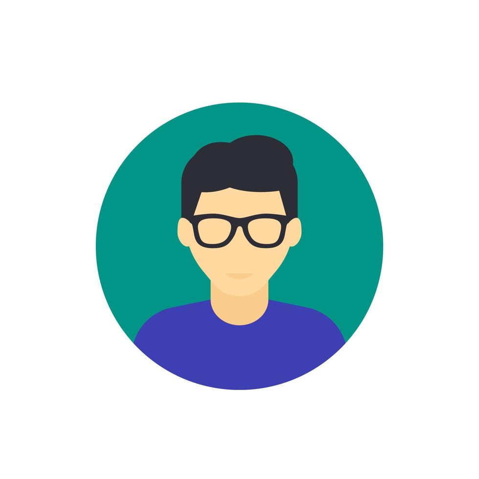 nerd guy avatar vector icon