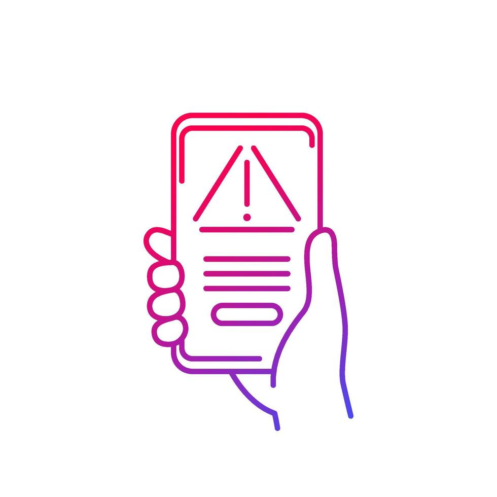 warning, error line icon with a phone vector