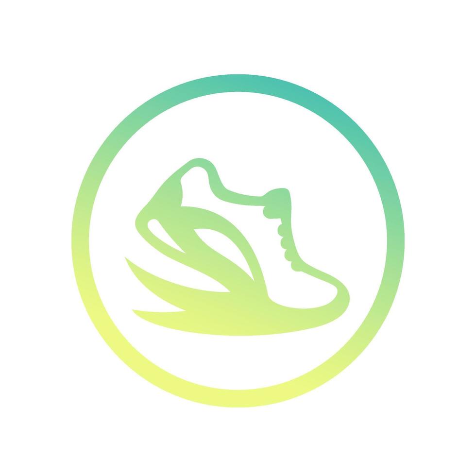 Running logo element, icon over white, vector illustration