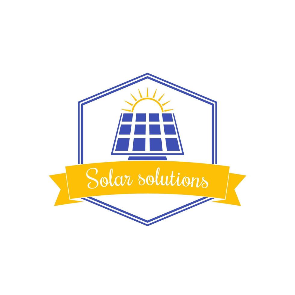 Solar energy emblem, vector art