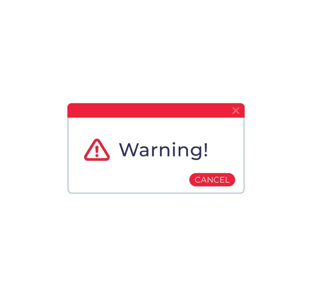 Warning window, vector