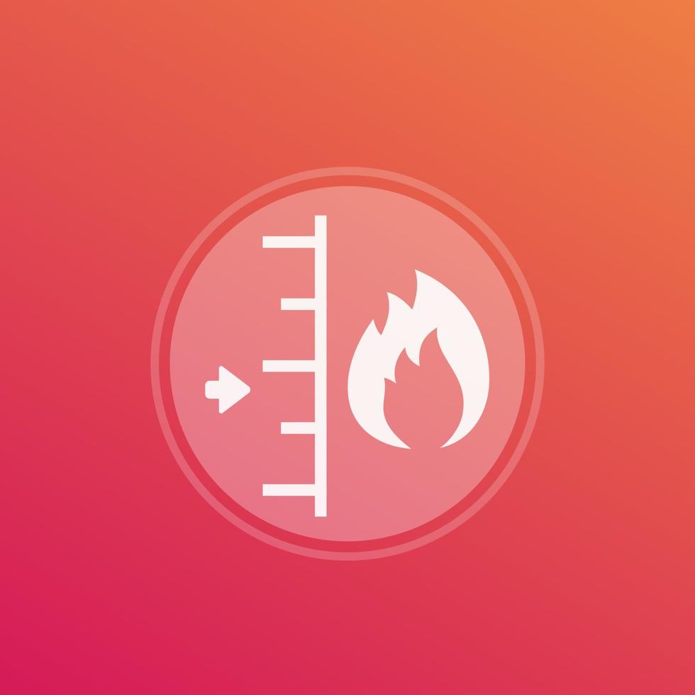 heat level vector icon with scale