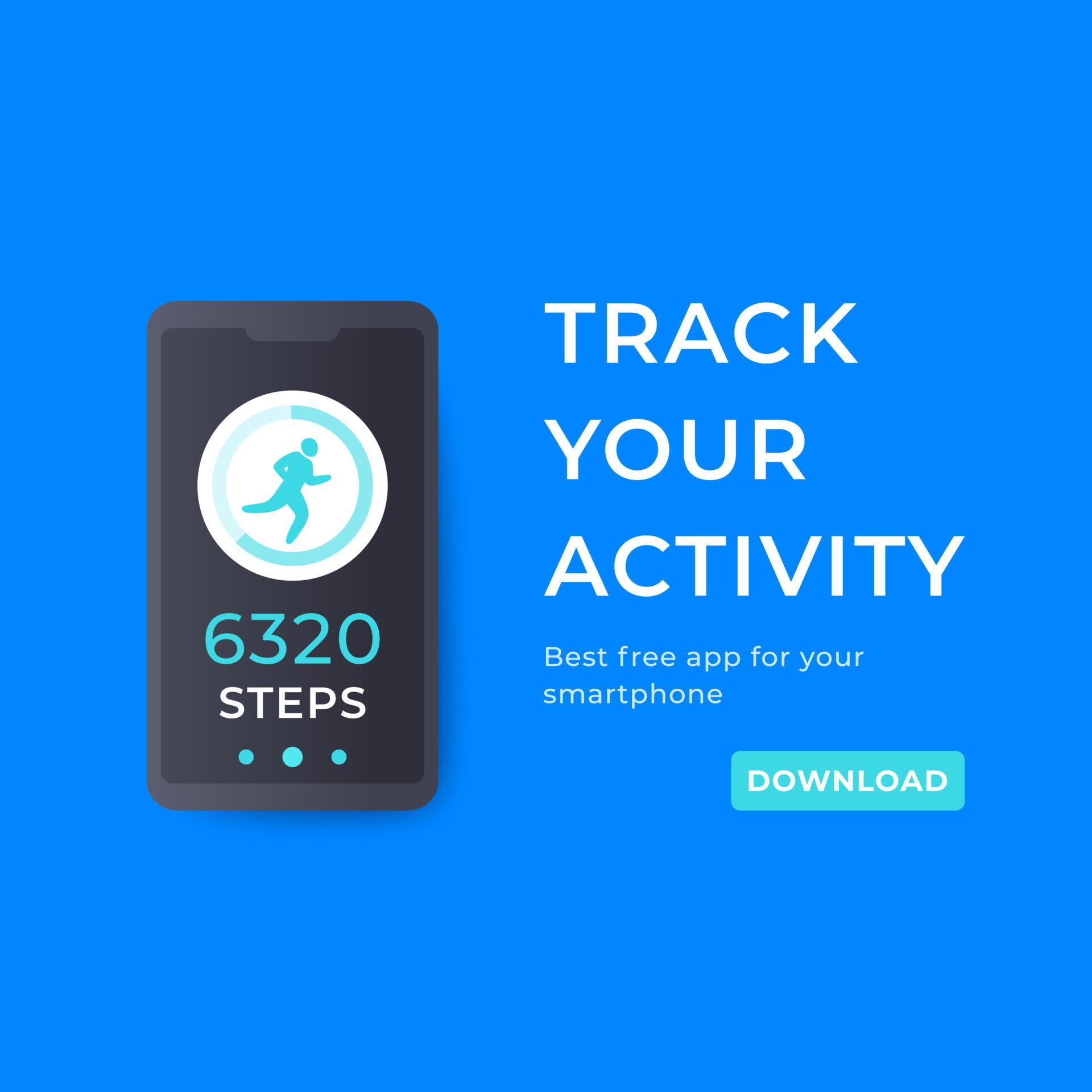 Fitness app, activity tracker for smartphone 5202485 Vector Art at Vecteezy