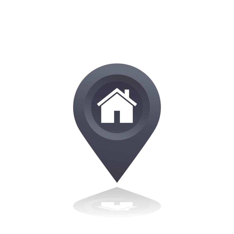 house and location mark, vector icon