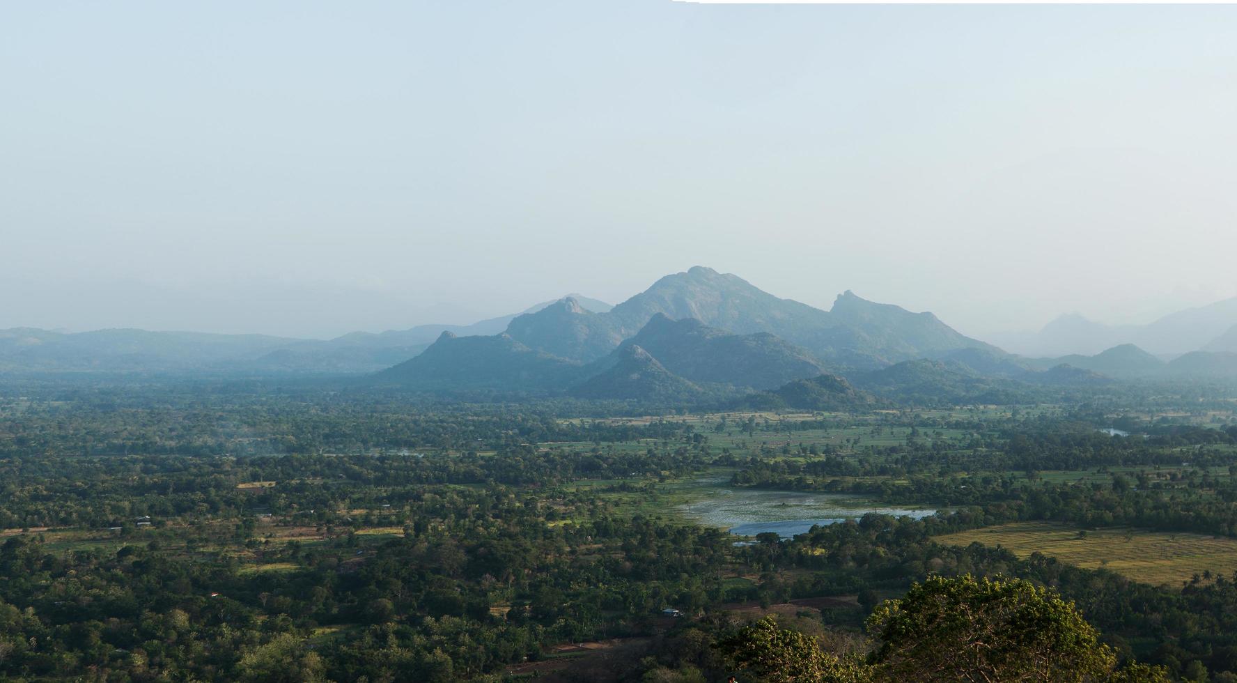 Aerial panoramic from Lion rock at Sigiriya, in Sri Lanka photo