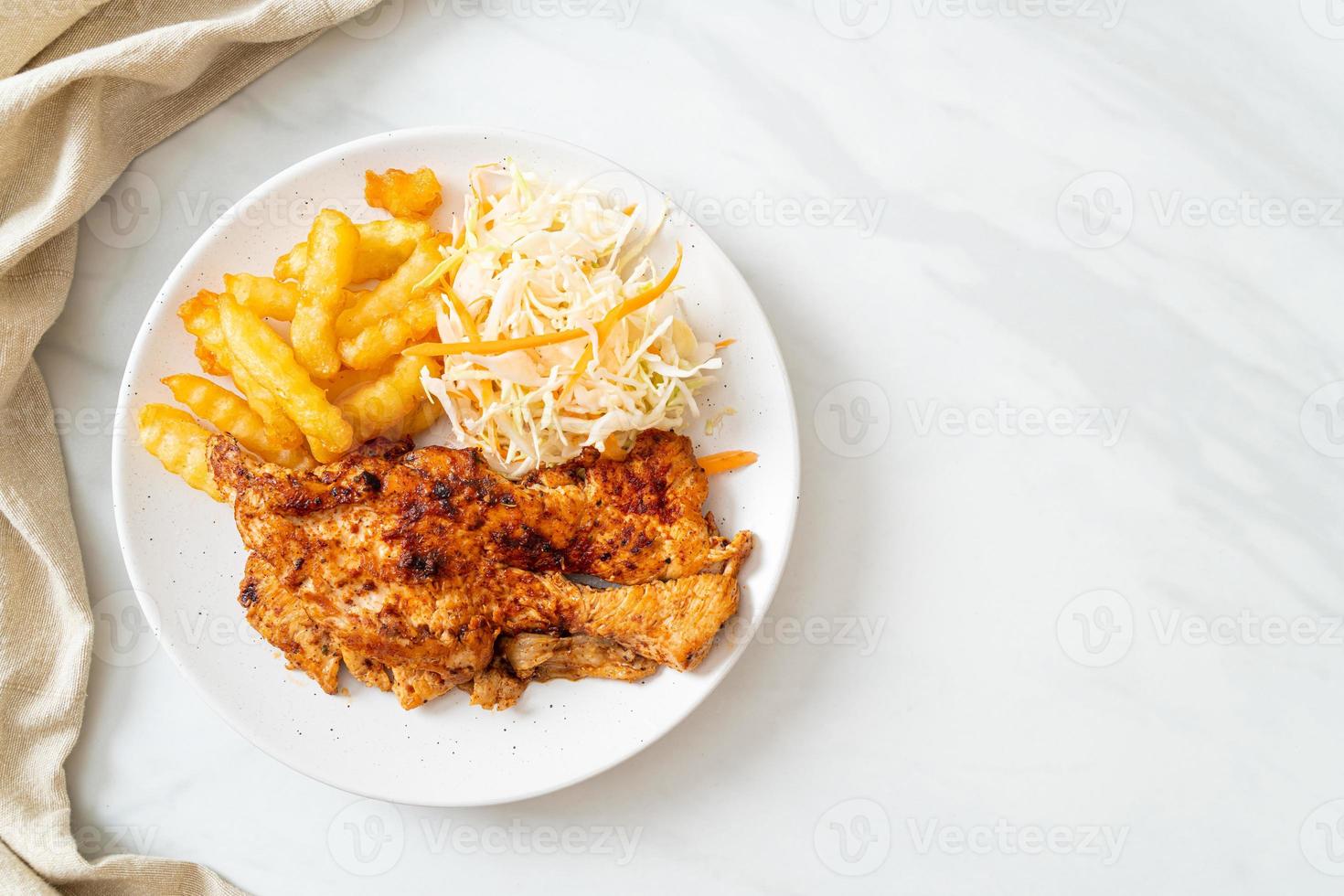 grilled spicy barbecue chicken steak photo