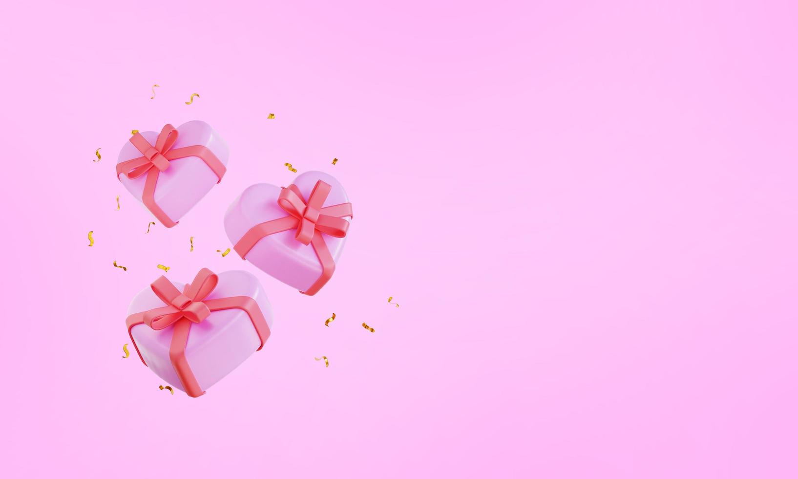 3d render floating love gift present valentine's day background photo