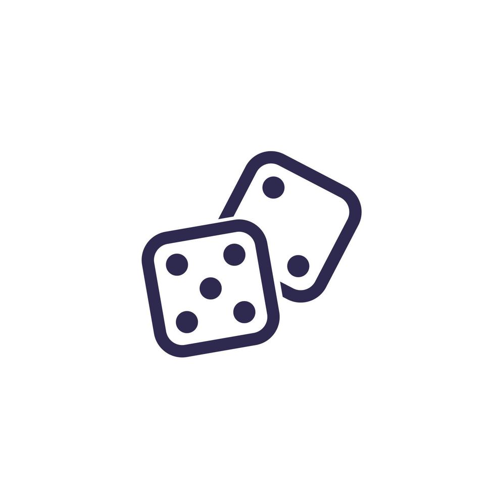 Dice icon on white vector