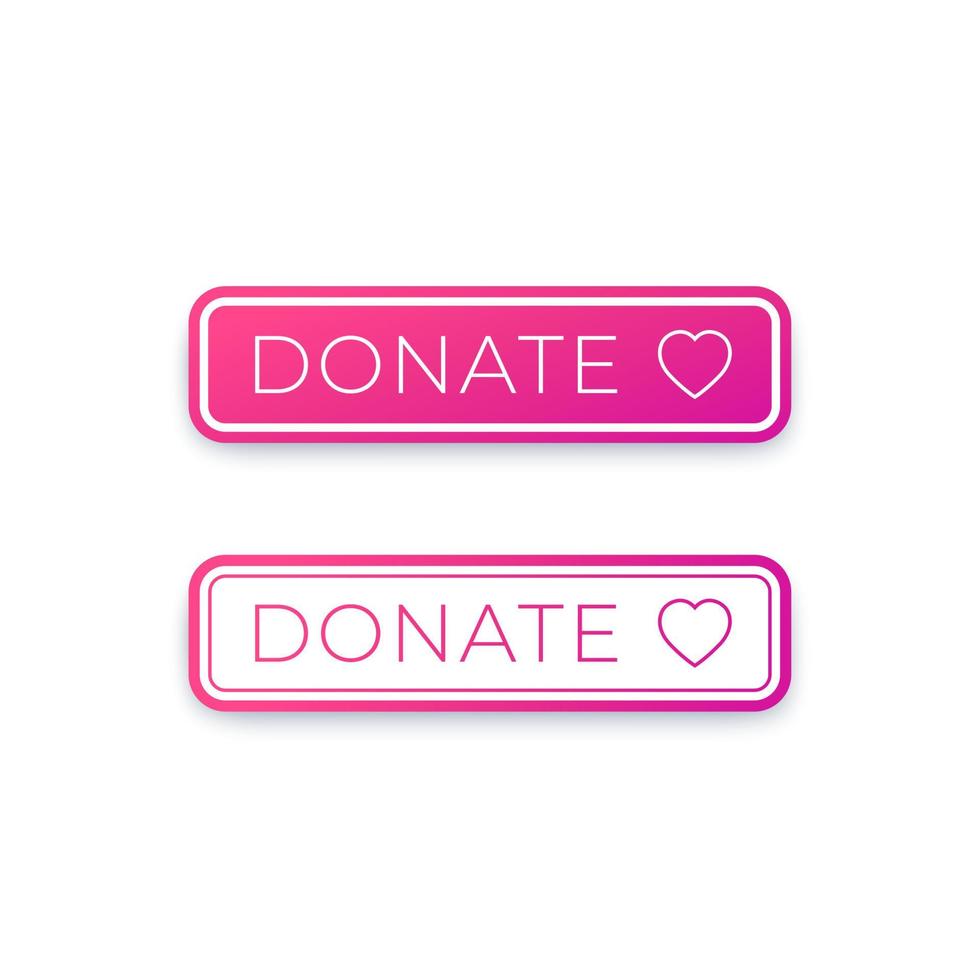 Donate button design for website, vector