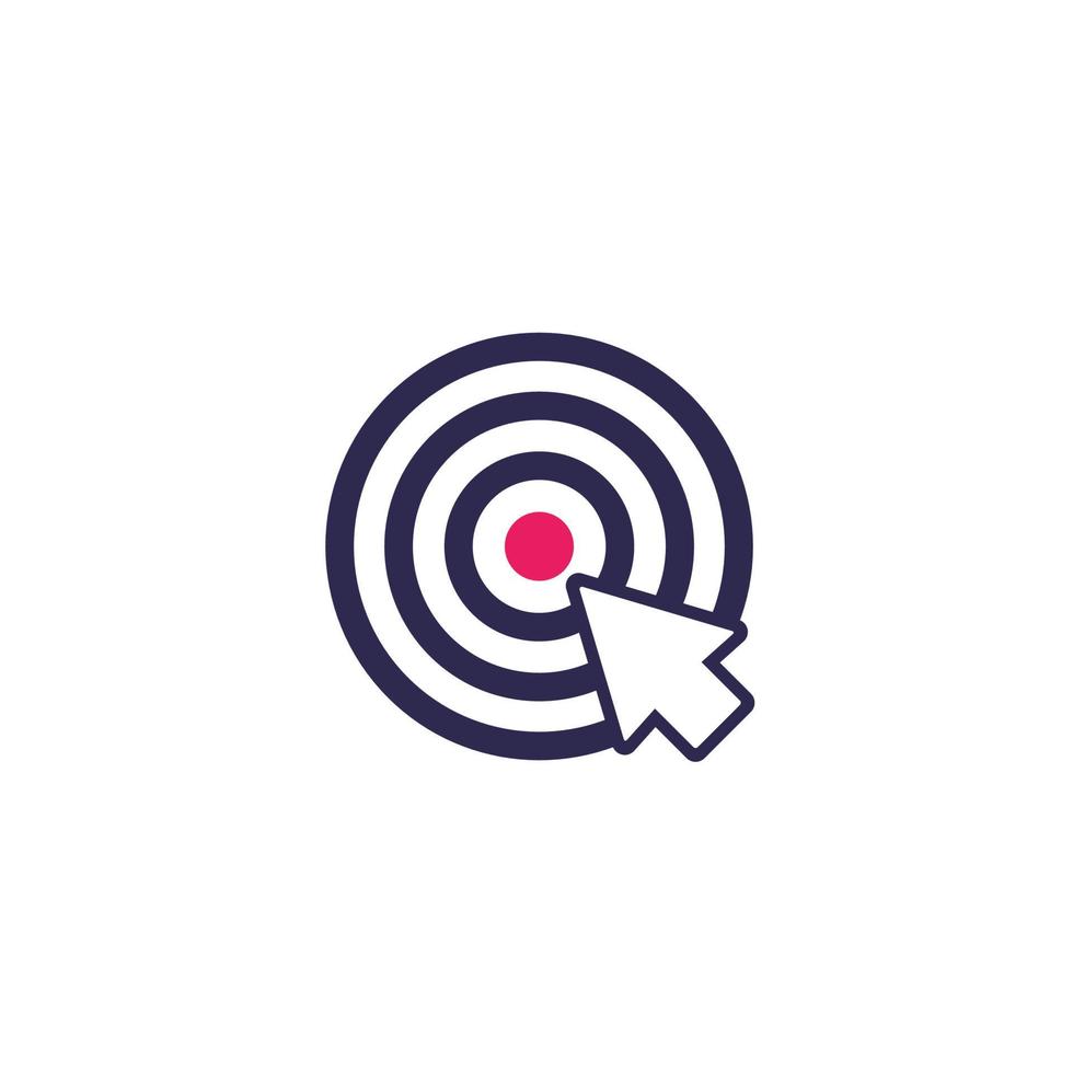 target and cursor icon, digital marketing concept vector