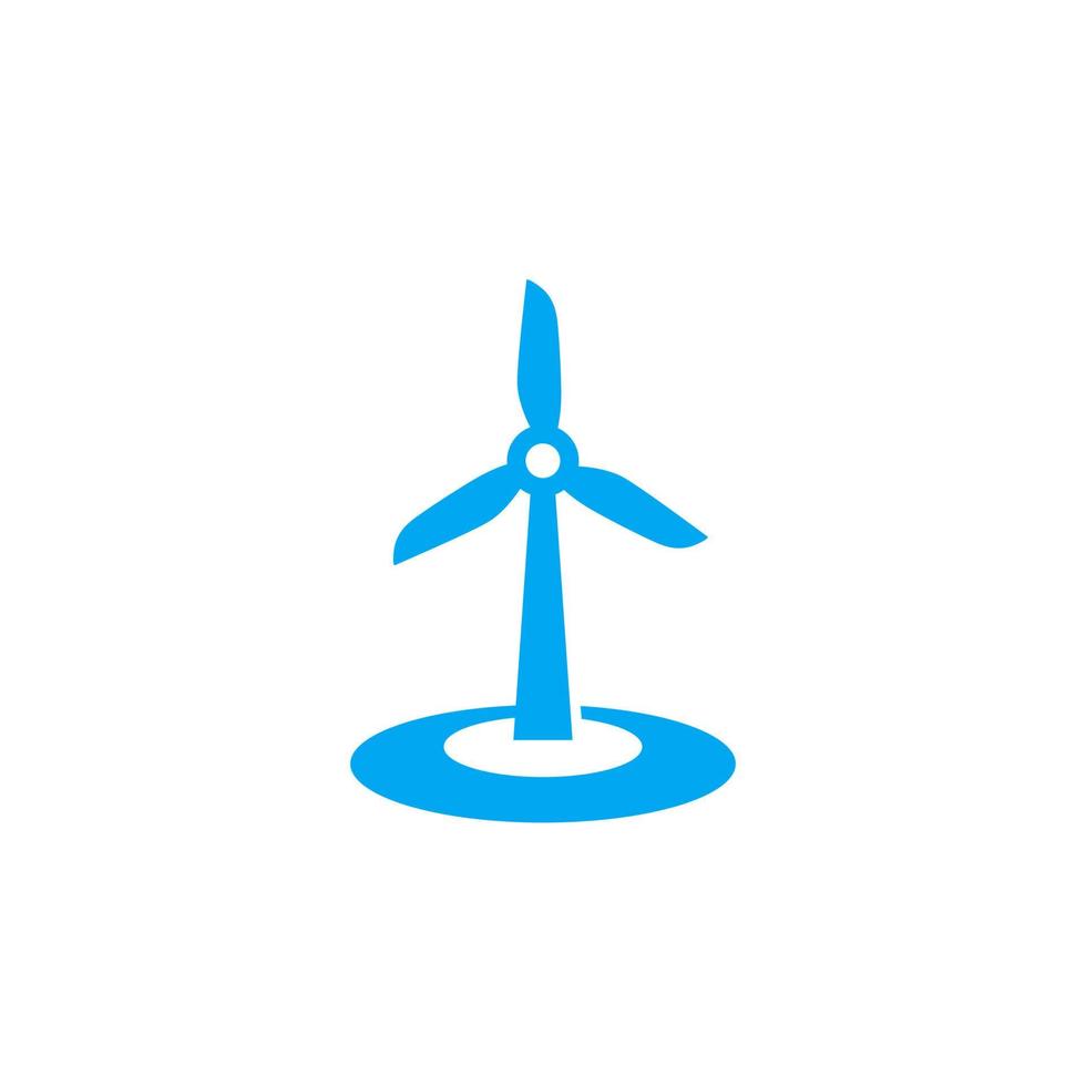 icono de turbina de viento en blanco vector