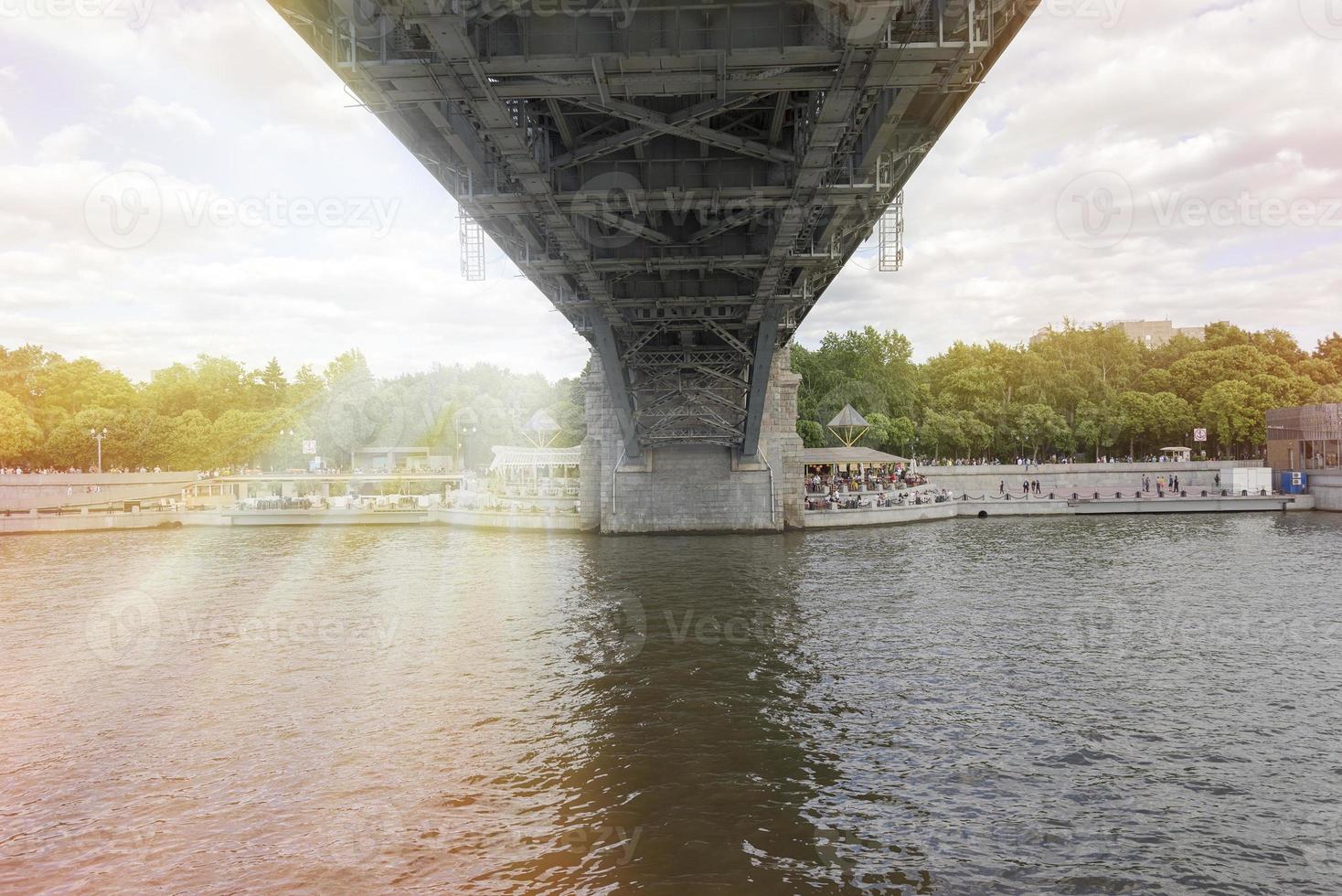 View of the bridge from below the Moscow river. photo