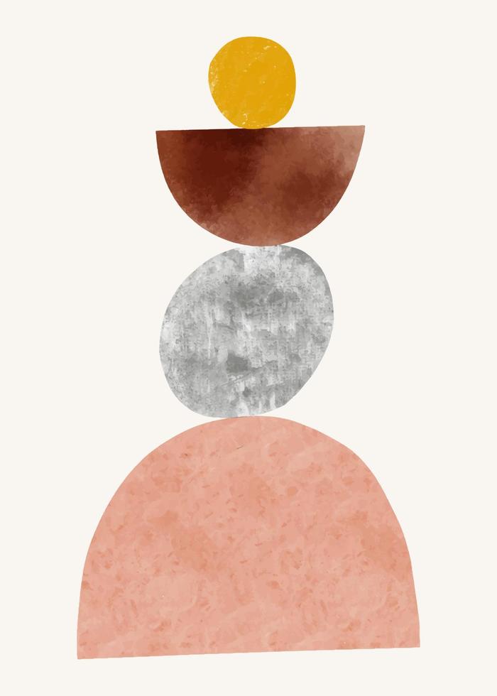 Creative minimalist hand painted. Abstract arts background . Vector illustration